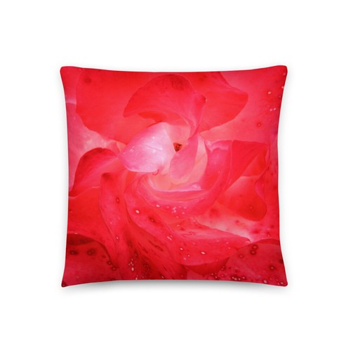 Kissen rose rot beidseitig - kissen,