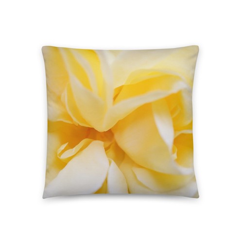 Kissen rose gelb beidseitig - rose, gelb,